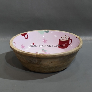 ชามไม้เคลือบเงาขายดีสำหรับตกแต่งบ้านและเสิร์ฟอาหาร  ผู้ส่งออกชามไม้มะม่วงขายส่งยอดนิยม - Product Image 3