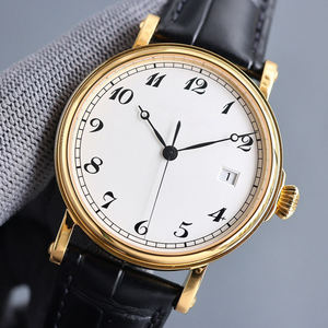 Reloj Mecánico Automático Clásico para Hombre, con Caja de Oro de 18K, Correa de Cuero de Cocodrilo Negro, Visualización de Fecha, Formal y de Negocios - Product Image 4