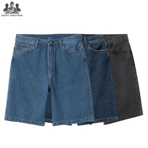 Pantalones Cortos de Mezclilla para Hombre, Cintura Media, con Botones, 100% Algodón, Elásticos, Diseño Sólido y Elegante, Casuales, Transpirables, Servicio OEM Rápido - Product Image 1