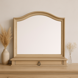Espejo de tocador de madera natural Mindi con tocador elegante para colección de muebles de dormitorio para tocador o decoración del hogar - Product Image 1