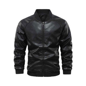 Chaqueta Bomber de Cuero, Elegante, Cómoda, Informal, a la Moda, Chaqueta Bomber de Cuero de Moda, Suave, Moderna, para Uso Diario - Product Image 1