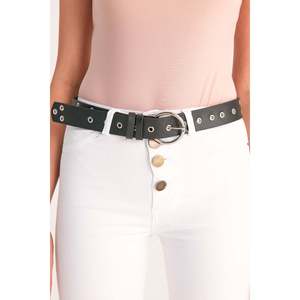 Ceinture à boucle à œillets de style décontracté en acier - Product Image 2