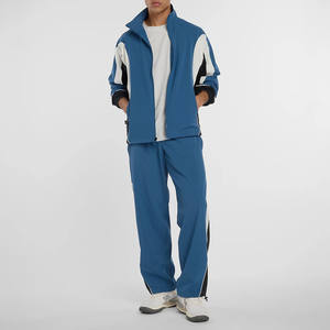 Ropa de calle personalizada de gran tamaño para hombre, pantalones de chándal acampanados, chaqueta, Panel lateral, pierna ancha, holgados, de algodón, informales, transpirables, pantalones de chándal - Product Image 3