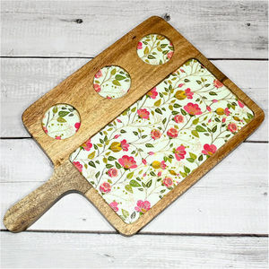 Plateau en bois avec trois bols Design imprimé Finition brillante Style de luxe pour les occasions de fête - Product Image 3
