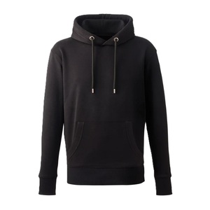 Sweat à capuche ample personnalisé pour homme, 100 % coton respirant, haute qualité, style streetwear, motif uni tissé au crochet, col montant - Product Image 4