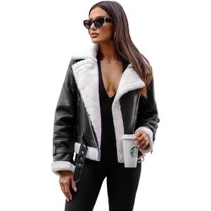 Veste en cuir d'agneau pour femme de qualité supérieure, intérieur en fourrure de chèvre véritable, chaude et élégante, vêtement d'extérieur d'hiver - Product Image 3