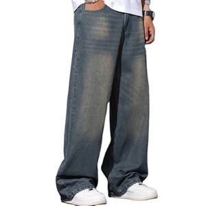 กางเกงยีนส์ทรงหลวมขากว้างสำหรับผู้ชาย สไตล์สตรีทแวร์ ผ้ายีนส์ฟอก พร้อมบริการโรงงาน OEM และบริการสกรีนโลโก้ตามสั่ง - Product Image 2
