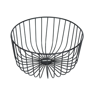 <b>Small</b> Black Metal Wire Fruit and Vegetable <b>Basket</b> Black round Mesh Wire Kitchen Storage and Gift <b>Basket</b> for Food Use - Product Image 3