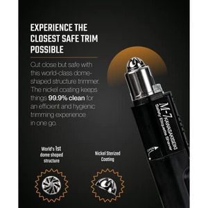 Tondeuse multifonctionnelle en métal pour nez, oreilles et sourcils pour hommes, alimentée par USB, autonettoyante et résistante à l'eau, avec revêtement stérilisé - Product Image 1