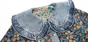 เสื้อแจ็คเก็ตผ้าแคนวาสถักสไตล์วินเทจลำลองสำหรับผู้หญิง ผลิตตามสั่งจากโรงงาน ระบายอากาศได้ดี สีอ่อนฟอก แขนสั้น/ยาว ทรงหลวม ผ้าฝ้าย - Product Image 2