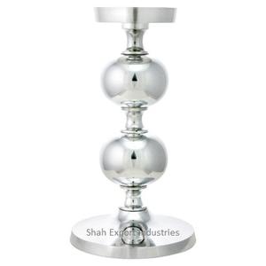 Bougeoir de pilier en métal de conception attrayante plaqué argent brillant pour les piliers de bougie de décor de Table d'événement de fête de mariage - Product Image 3