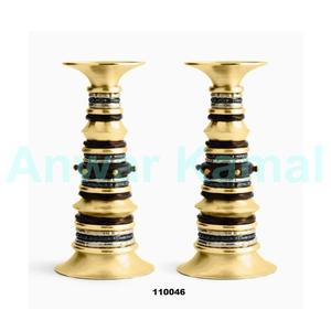 Bougeoir décoratif en métal doré Offre Spéciale et feuille de marbre blanc pour la décoration d'événements de fête de mariage - Product Image 4