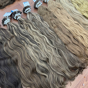 Produit phare : Cheveux naturels ondulés en trame, kératine capillaire, double épaisseur, cheveux humains vierges vietnamiens de haute qualité - Product Image 4