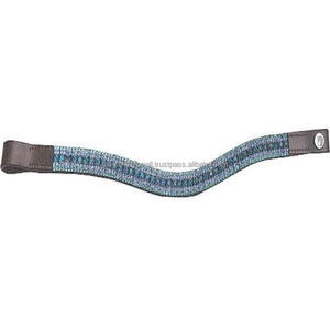 Banda de cejas de caballo de cuero genuino 100% negro o marrón con relleno suave de vaca y cristales elegantes diamantes de imitación Cadena de diamante banda para cejas - Product Image 2