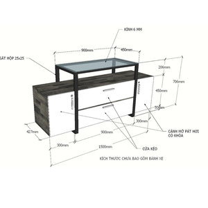 Modern Contemporary Rubber Wood TV Stand with Glass Top KTV68052 for Living Room or Farmhouse TV <b>Table</b> or <b>Console</b> - Product Image 6