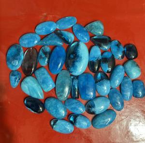 Hémimorphite bleue naturelle de qualité AAA, pierre précieuse en vrac, beau cabochon certifié avec diamètre de trou personnalisé pour la fabrication de bijoux - Product Image 2