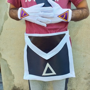 Ensemble tablier LOP avec gants à col et couronne Lodge of Perfection-HSE - Product Image 2