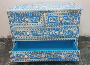 Luxury Bedroom Storage Mother of Pearl Inlay Drawers Classic Handcrafted Mother of Pearl Inlay Furniture Drawers - Product Image 6