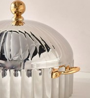 Casserole isotherme électrique en acier inoxydable de conception indienne, faite à la main, pour restaurant, moderne, luxueuse et durable, chauffe-plats