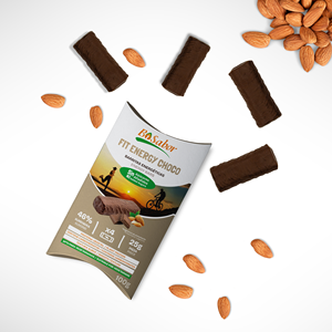 Fit Energy Choco Bisabor Energy Bar Natural Almonds <b>Chocolate</b> Coating Sugarfree Fruity <b>Box</b> Handmade Healthy Snack for Athletes - Product Image 2