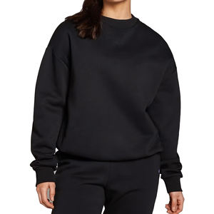 Embroidered Plain Women Heavyweight Sweatshirts Thick 400 GSM Crew Neck <b>Jumper</b> <b>Baggy</b> Crewneck Oversized Sweatshirts - Product Image 1