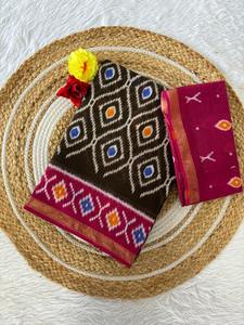 Nouveau lancement Pure Maheshwari Silk Pure Cotton Saree party wear - Product Image 5