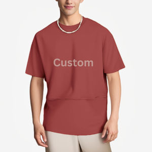 T-shirts pour hommes avec logo personnalisé, séchage rapide, respirants, anti-plis, décontractés, tricotés, 100% coton, écologiques, col rond, prix bas - Product Image 6