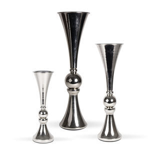 Hot Luxury Aluminum Shiny Silver Plated Top Quality Tall Handmade <b>T</b> <b>Light</b> <b>Candle</b> Holder With Set of 3 Different Sizes for Decor - Product Image 2