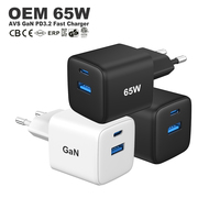 En İyi Dizüstü Bilgisayar Telefon 65w 18w Şarj Cihazı Usb c USB-A Mobil Şarj Adaptörü Taşınabilir Hızlı Şarj Cihazı CB CE ROHS KC PD Şarj Cihazı 65w ile