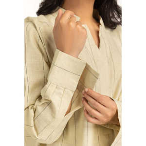 Camisa de Lino de Corte Regular WM-COD-SS25-366T con Cuello Mao Transpirable y Elemento de Moda Sencillo - Product Image 3