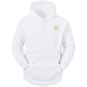 Jersey con capucha blanco de poliéster 100%, chándal informal para hombre, ropa de invierno ecológica con etiqueta privada - Product Image 2