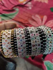 925 Sterling Silver <b>Diamond</b> Bracelet & Bangle with Multi Tourmaline Gemstone and Natural <b>Diamond</b> Threaded Design - Product Image 6