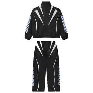 Survêtement Streetwear en nylon surdimensionné 2025 Veste coupe-vent réfléchissante personnalisée et ensemble de jogging pour hommes - Product Image 6