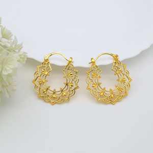 Elegante étnico 18K oro geométrico recorte pendientes minimalista hecho a mano bohemio encanto moda gota diseño señoras Navidad - Product Image 4