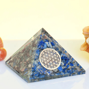 คริสตัลวิจิตรทรงปิรามิดทำมือ Lapis Lazuli orgone สำหรับการทำสมาธิสมดุลและป้องกัน EMF - Product Image 3