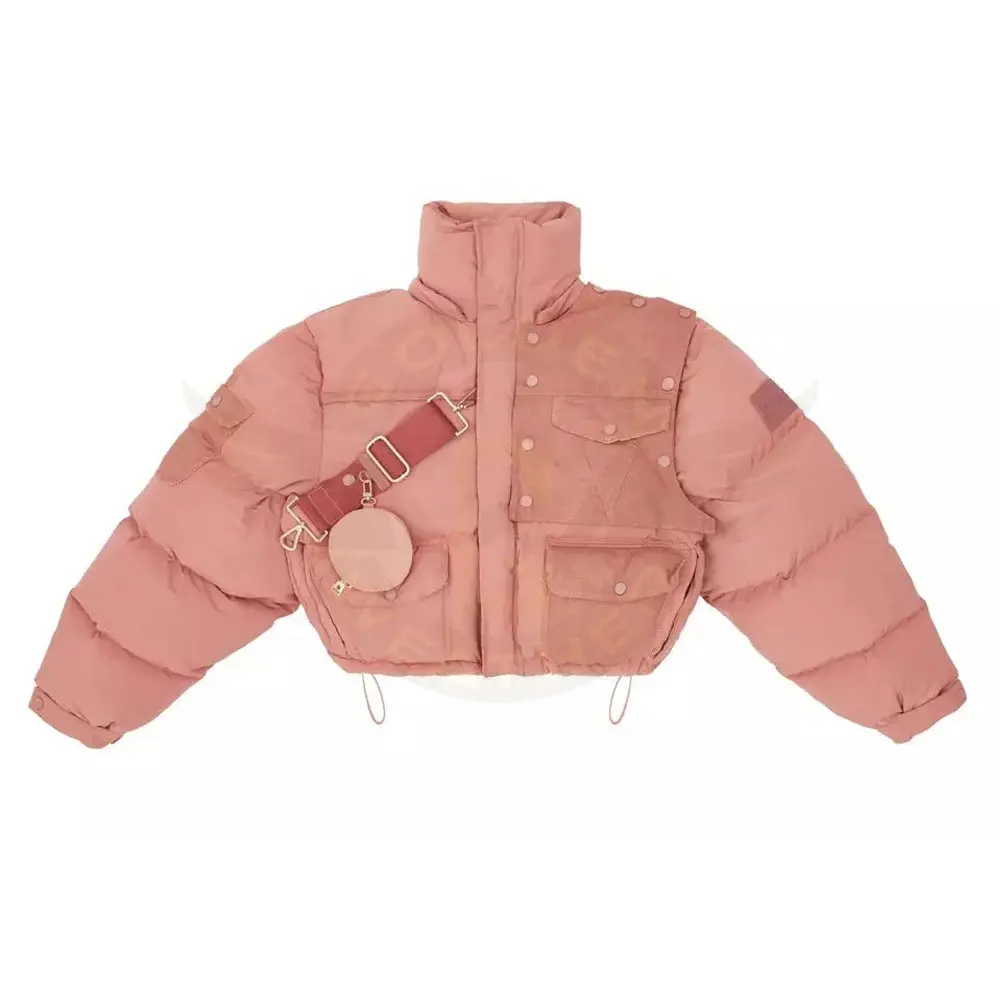 Hot Selling Customized Women Winter Waterproof Gilet Puffer Coat Down Bubble Coat Patchwork Thick cropped Puffer Jackets