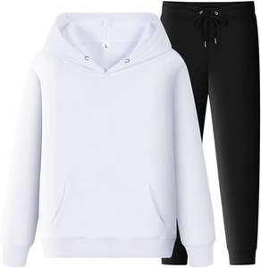 Venta al por mayor personalizable de los hombres casuales de 2 piezas de manga larga chándal de lana transpirable con capucha chándales pantalones largos para el invierno - Product Image 4