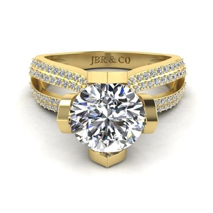 <b>Top</b> Trending 2.00 Ct Round Diamond Yellow Gold Plated 925 Sterling <b>Silver</b> Lotus Ring For <b>Women</b> Luxury Fashion Engagement Ring - Product Image 1