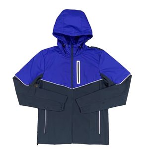 Men Windbreaker <b>Jacket</b> Lightweight Nylon with Collar Hem and Cuffs <b>Packable</b> Design - Product Image 1