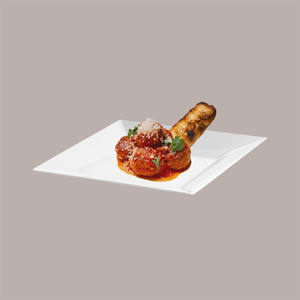 Juego de 25 Platos Reutilizables de Poliestireno PS con Borde Blanco, 27x27 cm, Estilo Minimalista - Product Image 1