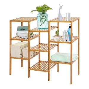 Estante Decorativo de Bambú BFKS019, 96x33x90cm, Tipo Vertical para Sala de Estar - Product Image 1