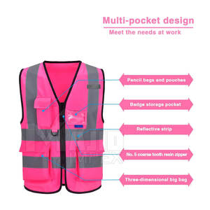 เสื้อกั๊กนิรภัยน้ำหนักเบา เสื้อกั๊กสะท้อนแสงสำหรับงานกลางแจ้ง เสื้อกั๊กนิรภัยสำหรับงานก่อสร้าง เสื้อกั๊กสะท้อนแสงสำหรับคนงาน - Product Image 4