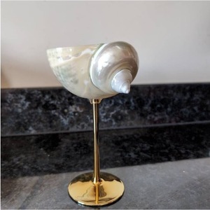 Luxury Seashell <b>Wine</b> Glass Decorated with Real Shell Accents Ideal for Coastal Dining Wedding Tables and <b>Gift</b> <b>Sets</b> - Product Image 3