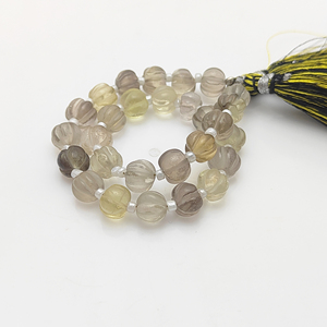 Venta al por mayor 5-7 MM Bio Limón Cuarzo Tallado Calabaza Cuentas Ágata Melón Forma Cuentas Cuarzo Calabaza Cuentas para la fabricación de joyas - Product Image 6