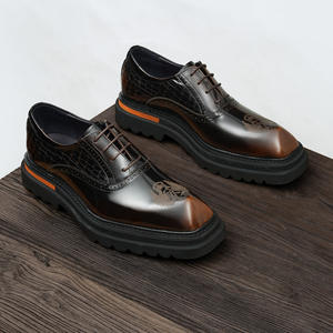 Zapatos Oxford de Cuero Vacuno de Primera Calidad con Tacón Acolchado y Diseño Antideslizante, Zapatos de Vestir para Caballeros - Product Image 1