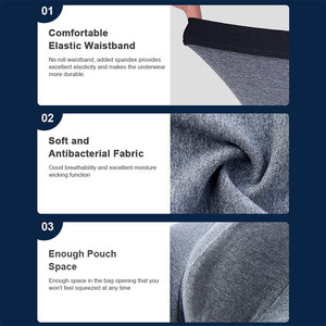 Bóxer de calidad superior para hombre, logotipo personalizado en la cintura, bolsa grande, material de encanto masculino, calzoncillos bóxer para hombre, ropa interior para hombre - Product Image 5