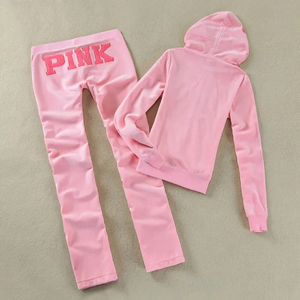 Ensembles de sweats à capuche pour femmes de luxe en gros printemps lettres en molleton impression bouffante pantalons de survêtement à capuche ensemble de jogging survêtement survêtement - Product Image 5