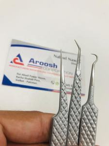 แหนบต่อขนตาจับเพชรแบบมืออาชีพปลายแหลมทนทานทำจากสเตนเลสสตีลสีเงินแวววาว - Product Image 6