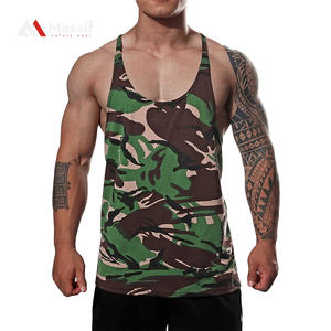 Custom Logo Printing Men's 95% Cotton Spandex Gym Muscle Bodybuilding Tank Top Plain Fitness <b>Stringer</b> <b>Vests</b> Men's Fitness Wear - Product Image 4