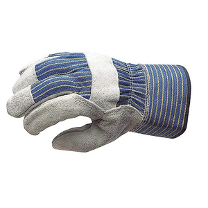 Guantes de trabajo de jardinería resistentes con agarre de seguridad Guantes de trabajo de construcción de cuero de vaca de la mejor calidad al por mayor - Product Image 3
